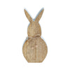 Spring In Bloom Wooden Enamel Edge Bunny w/ Natural Beads 10.75x5x1.5