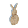 Spring In Bloom Wooden Enamel Edge Bunny w/ Natural Beads 10.75x5x1.5