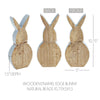 Spring In Bloom Wooden Enamel Edge Bunny w/ Natural Beads 10.75x5x1.5