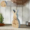 Spring In Bloom Wooden Enamel Edge Bunny w/ Natural Beads 10.75x5x1.5