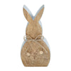 Spring In Bloom Wooden Enamel Edge Bunny w/ Natural Beads 8.5x4x1.5