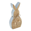 Spring In Bloom Wooden Enamel Edge Bunny w/ Natural Beads 8.5x4x1.5