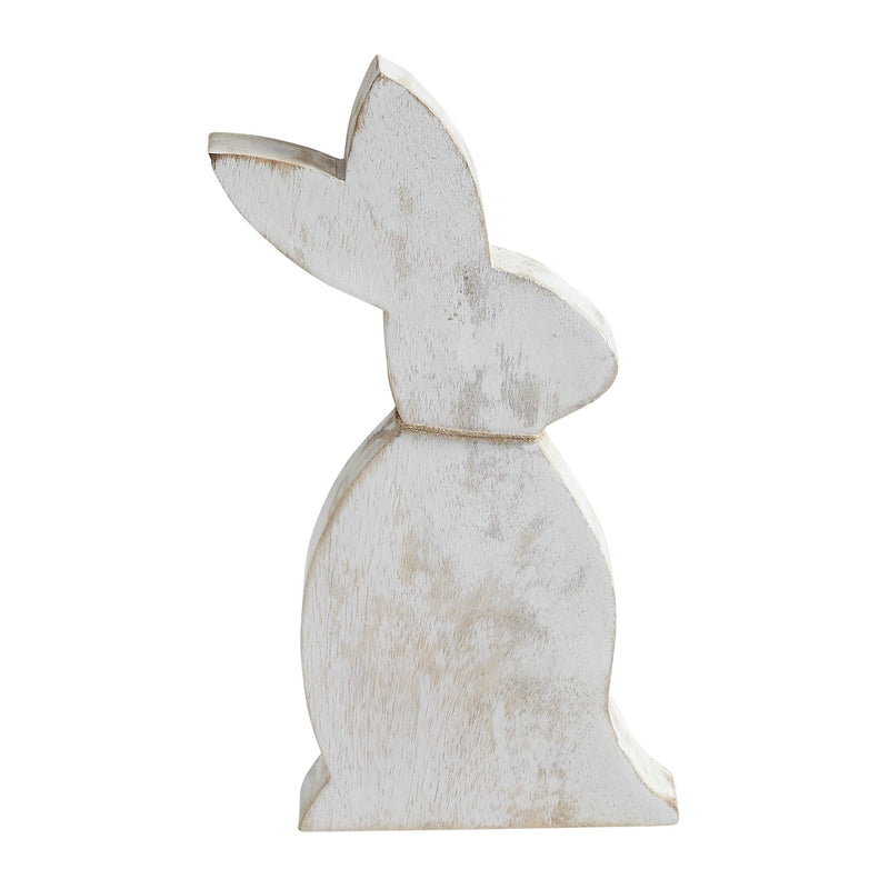 Spring In Bloom Wooden Upright Bunny Silhouette w/ Twine 11.5x6x1.5