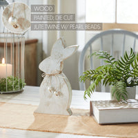 Spring In Bloom Wooden Upright Bunny Silhouette w/ Twine 11.5x6x1.5