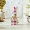 Bunny Hop MDF All Ears Lavender Check Bunny In Burlap Scarf 8x3.5x1