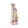 Bunny Hop MDF All Ears Lavender Check Bunny In Burlap Scarf 8x3.5x1