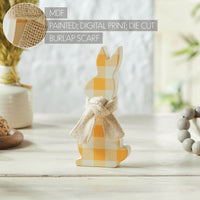 Bunny Hop MDF All Ears Honey Check Bunny In Burlap Scarf 8x3.5x1