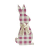 Bunny Hop MDF All Ears Lavender Check Bunny In Burlap Scarf 13x6x1