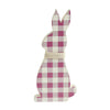 Bunny Hop MDF All Ears Lavender Check Bunny In Burlap Scarf 13x6x1