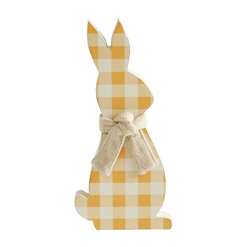 Bunny Hop MDF All Ears Honey Check Bunny In Burlap Scarf 13x6x1