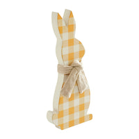 Bunny Hop MDF All Ears Honey Check Bunny In Burlap Scarf 13x6x1