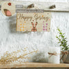 Bunny Hop Happy Spring 3 Bunnies In Check MDF Wall Sign w/ Twine 5x9x0.75