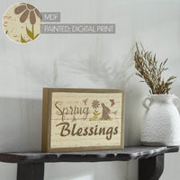 Bunny Hop Spring Blessings MDF Framed Wall Sign 6.5x10x1