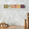 Bunny Hop Multicolor SPRING MDF Block Sign 3x16x0.75