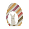 Bunny Hop MDF Bunny In Striped Egg 8x5.5x0.75