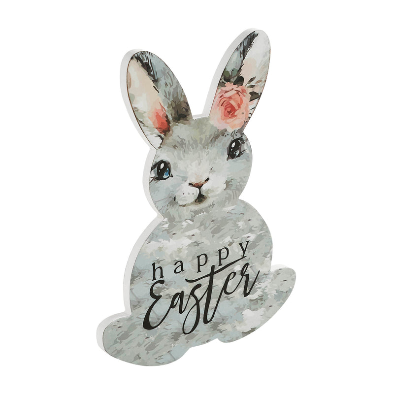 Bunny Hop Happy Easter Bunny MDF Wall Sign 12x9x0.5