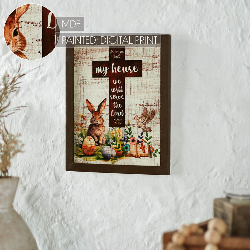 Bunny Hop Joshua 24:15 Cross MDF Wall Sign 12x10x0.5