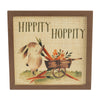 Bunny Hop Hippity Hoppity Bunny & Carrot Wagon MDF Wall Sign 12x12x0.5