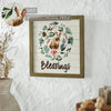 Bunny Hop Blessings Bunny & Wreath MDF Wall Sign 12x12x0.5