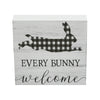 Bunny Hop Every Bunny Welcome Buffalo Check MDF Block Sign 5x5x1