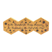 Buzzy Bees Be Grateful for Every Moment Hexagons MDF Wall Sign 5.8x15x1