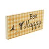 Buzzy Bees Bee Happy Honey Check MDF Wall Sign 7x16x1