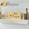 Buzzy Bees Bee Happy Honey Check MDF Wall Sign 7x16x1