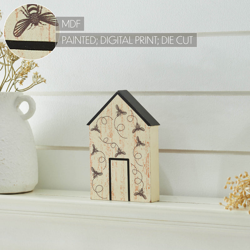 Buzzy Bees Bee House MDF Wall Sign 6x4.5x1