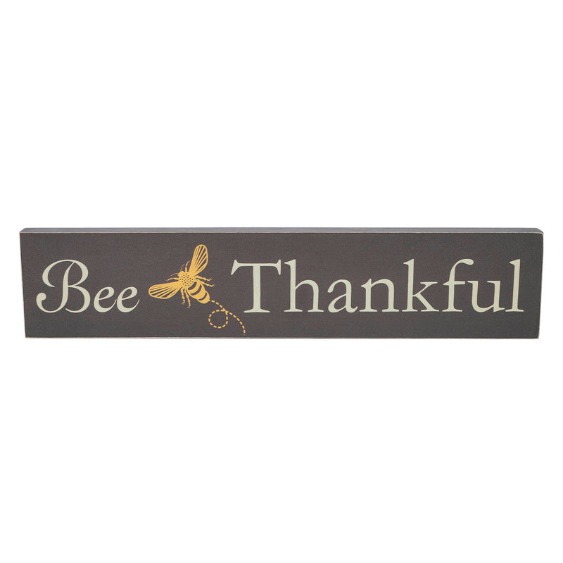 Buzzy Bees Bee Thankful Grey MDF Wall Sign 3x14x0.75