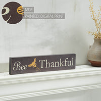 Buzzy Bees Bee Thankful Grey MDF Wall Sign 3x14x0.75