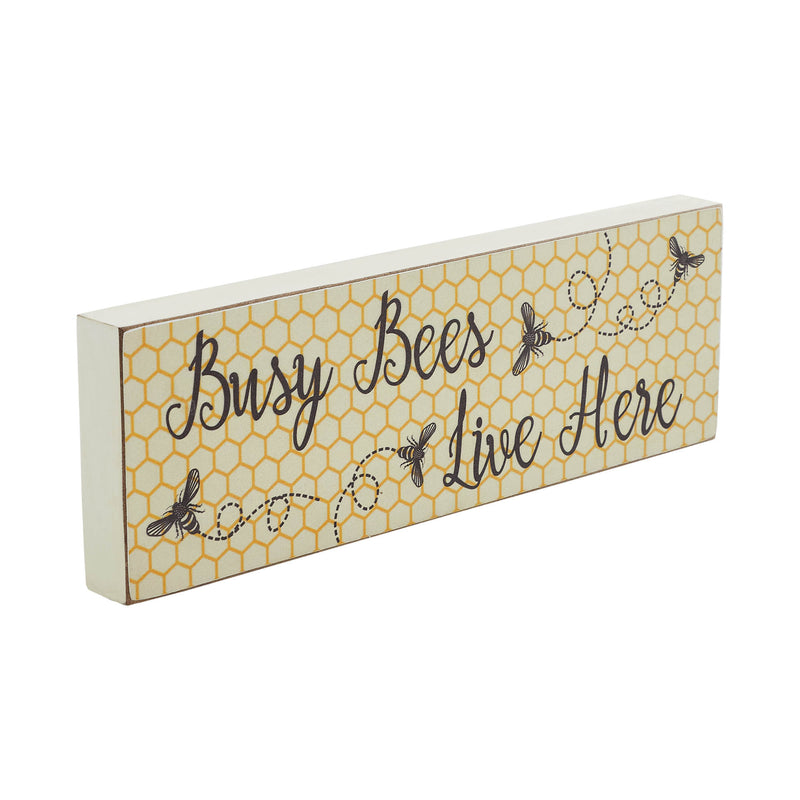 Buzzy Bees Busy Bees Live Here MDF Wall Sign 4x12x1