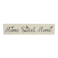 Buzzy Bees Home Sweet Home Antique White MDF Wall Sign 3x14x0.75