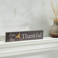 Buzzy Bees Let's Bee Thankful Grey MDF Wall Sign 3x14x0.75