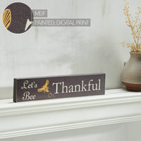 Buzzy Bees Let's Bee Thankful Grey MDF Wall Sign 3x14x0.75