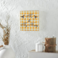 Buzzy Bees Me & My Honey MDF Block Sign 8x8x1