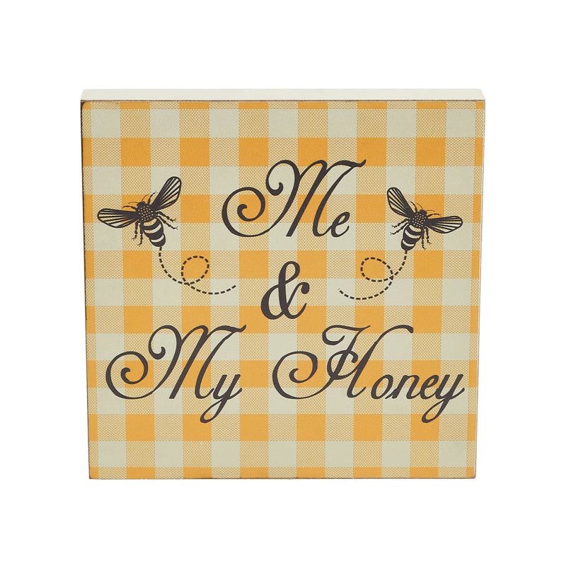 Buzzy Bees Me & My Honey MDF Block Sign 8x8x1