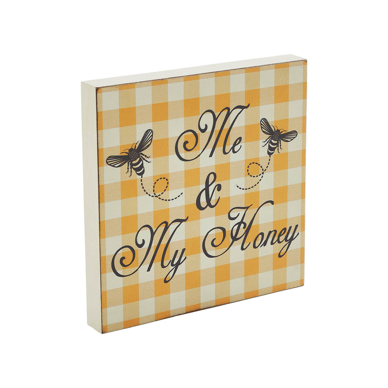 Buzzy Bees Me & My Honey MDF Block Sign 8x8x1