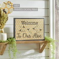 Buzzy Bees Welcome To Our Hive MDF Framed Wall Sign 9x13x1