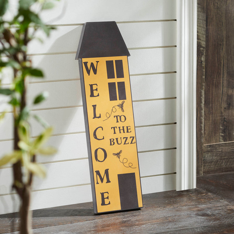 Buzzy Bees Welcome To The Buzz Saltbox House MDF Sign 23x7x1