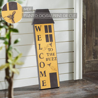 Buzzy Bees Welcome To The Buzz Saltbox House MDF Sign 23x7x1