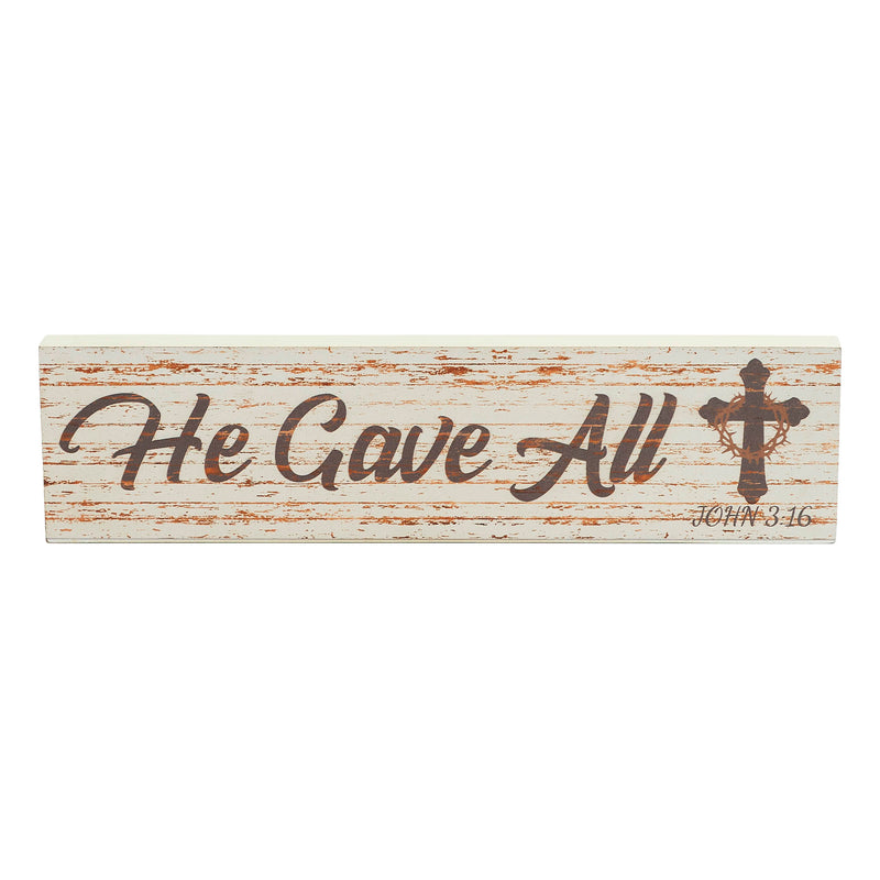 Celebrate Grace He Gave All w/ Crown Of Thorn On Cross MDF Wall Sign 2.75x11x0.75