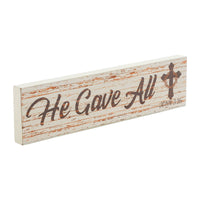 Celebrate Grace He Gave All w/ Crown Of Thorn On Cross MDF Wall Sign 2.75x11x0.75