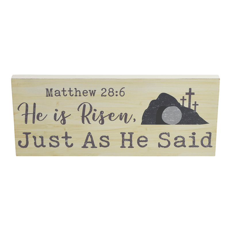 Celebrate Grace He Is Risen Just As He Said MDF Wall Sign 8x19x1