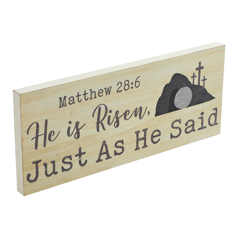 Celebrate Grace He Is Risen Just As He Said MDF Wall Sign 8x19x1