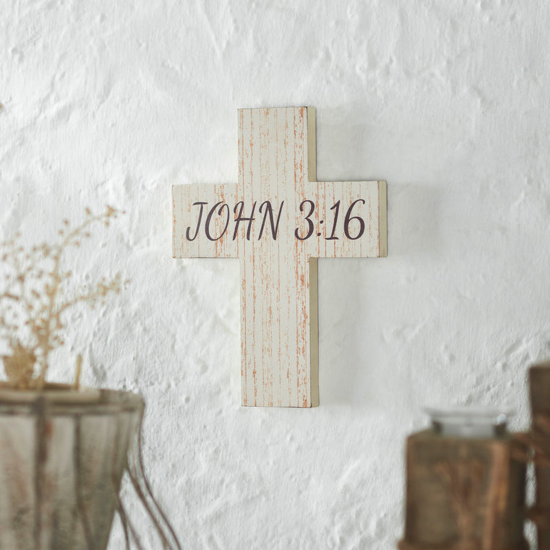 Celebrate Grace John 3:16 Cross MDF Wall Sign 10x7.5x0.75