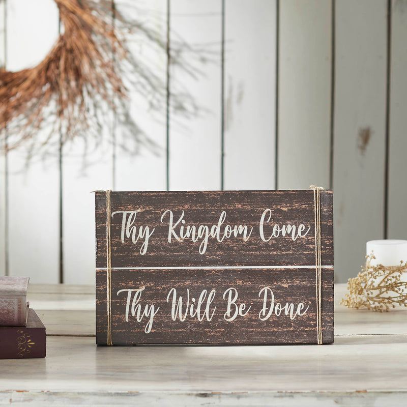 Celebrate Grace Thy Kingdom Come Distressed Grey MDF Wall Sign 9x14x1