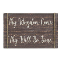 Celebrate Grace Thy Kingdom Come Distressed Grey MDF Wall Sign 9x14x1