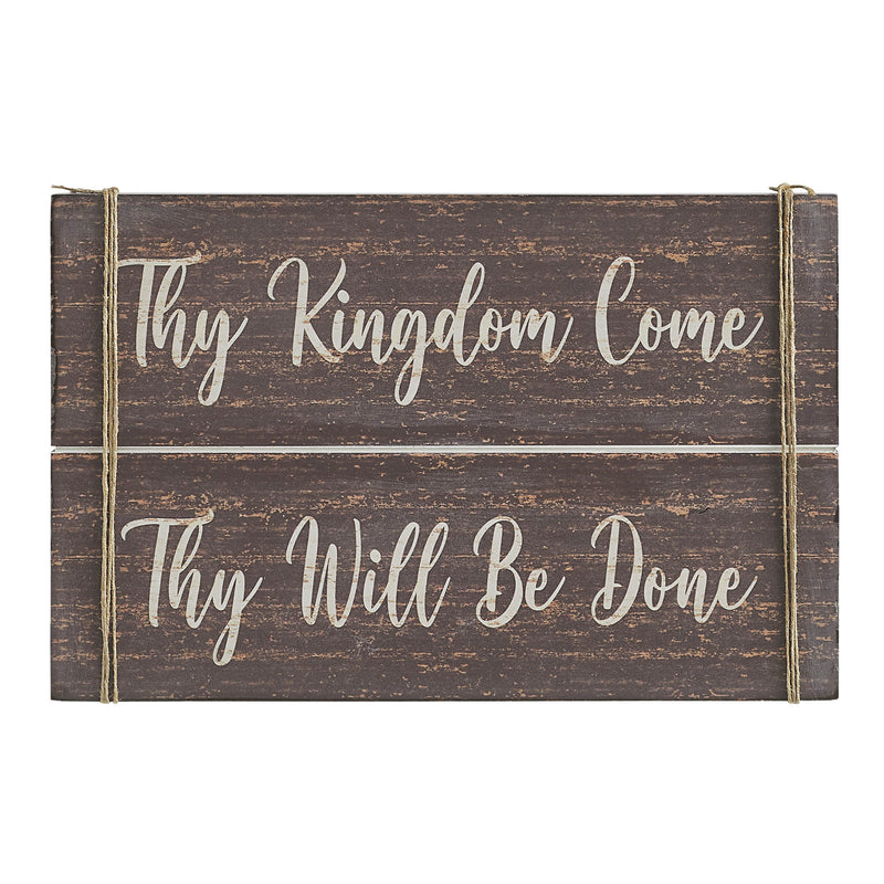 Celebrate Grace Thy Kingdom Come Distressed Grey MDF Wall Sign 9x14x1