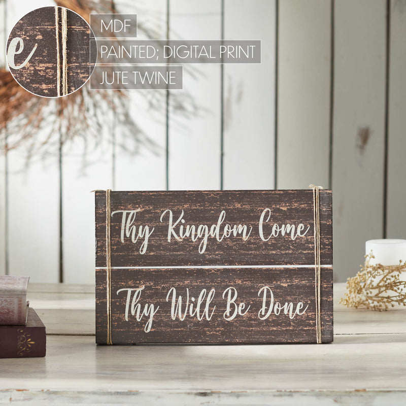 Celebrate Grace Thy Kingdom Come Distressed Grey MDF Wall Sign 9x14x1