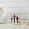 Celebrate Grace 3 Crosses Distressed Antique White MDF Block Sign 6x6x1